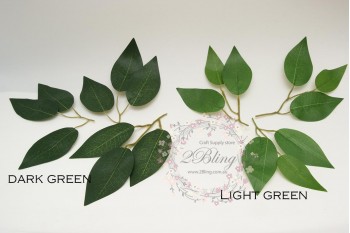 Artificial green leave, plastic stem (3 bunches)